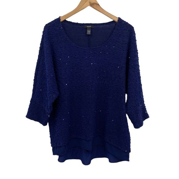 Alfani Tops - Alfani blue sequin stretchy top